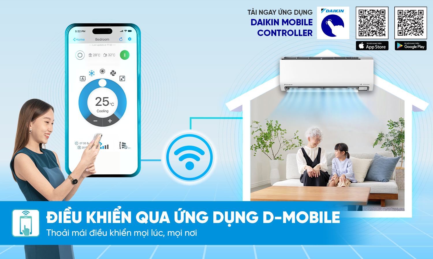 wifi kf - Điều Hòa Daikin Inverter FTKF60ZVMV/RKF60ZVMV - 2.5HP